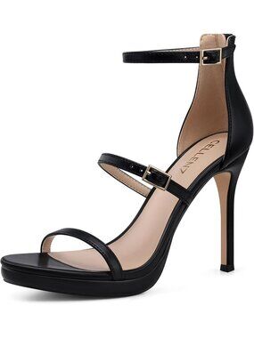 Women's Black Comfortable Formal Dressy Stiletto Fashion Platform High Heels